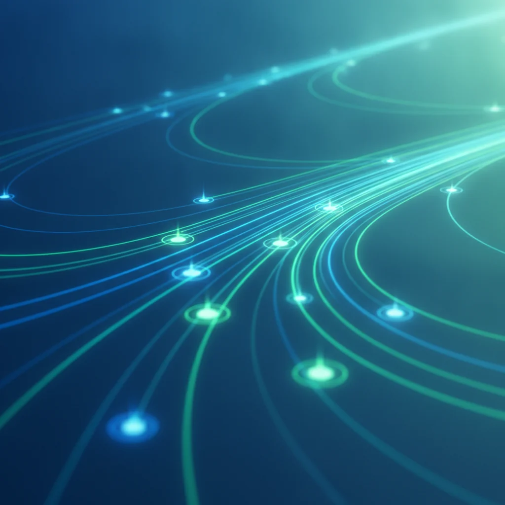 A vibrant, abstract digital representation of data flow and user interaction, with lines connecting various points on a network map, symbolizing user behavior mapping and lead capturing. The aesthetic is clean, modern, and high-tech, with no text, competitors, or low-lighting. Focus on bright, inviting colors like blues and greens.