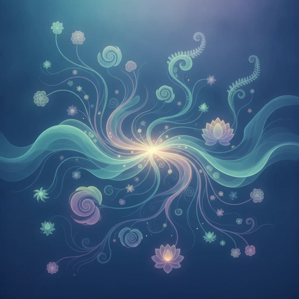A vibrant, abstract digital map showing interconnected data points and user journeys, representing user behavior mapping. The map should subtly incorporate elements of relaxation or wellness, without text or specific spa imagery.