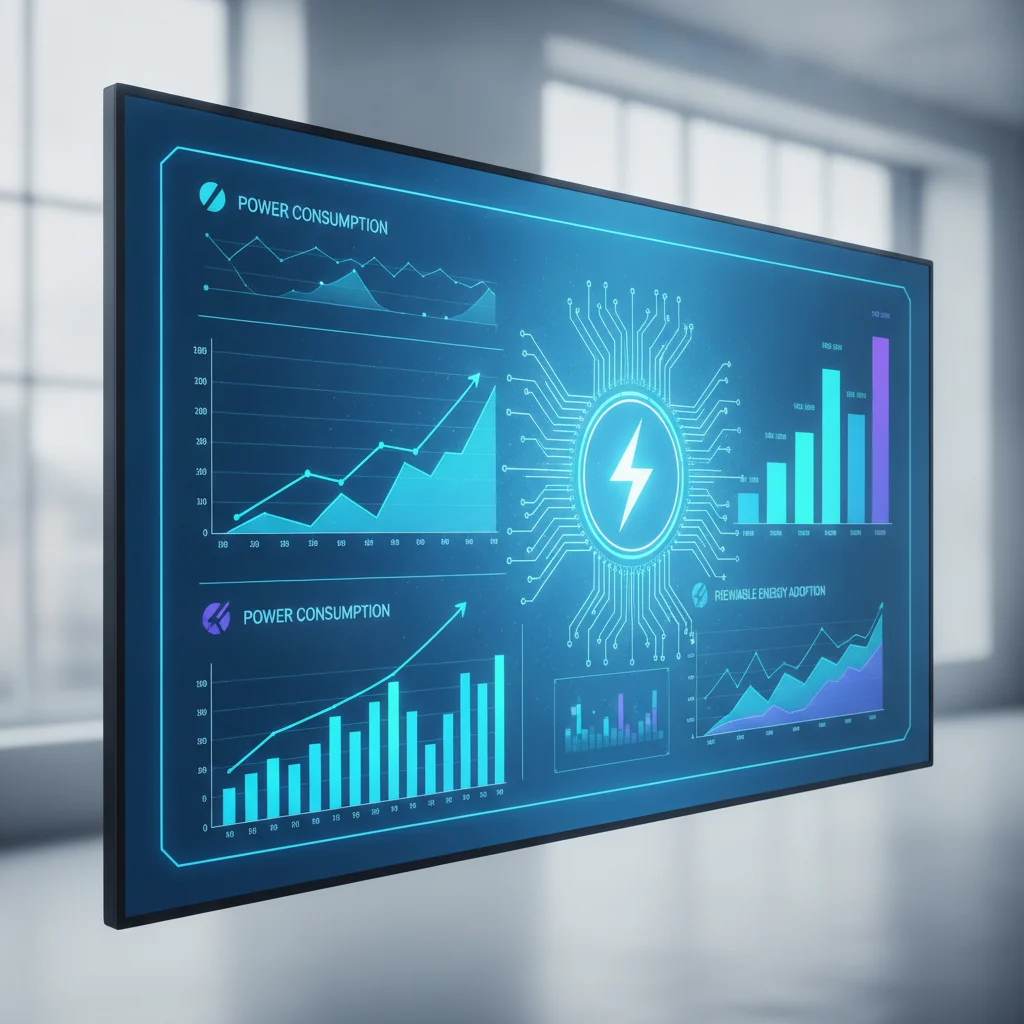A modern, clean image showing a digital dashboard with graphs and charts indicating growth, overlaid with a subtle icon representing electrical services (e.g., a lightning bolt or a circuit board pattern). The image should be bright and professional, conveying technology and growth, without any text overlays, low-lighting, or exposed wires.