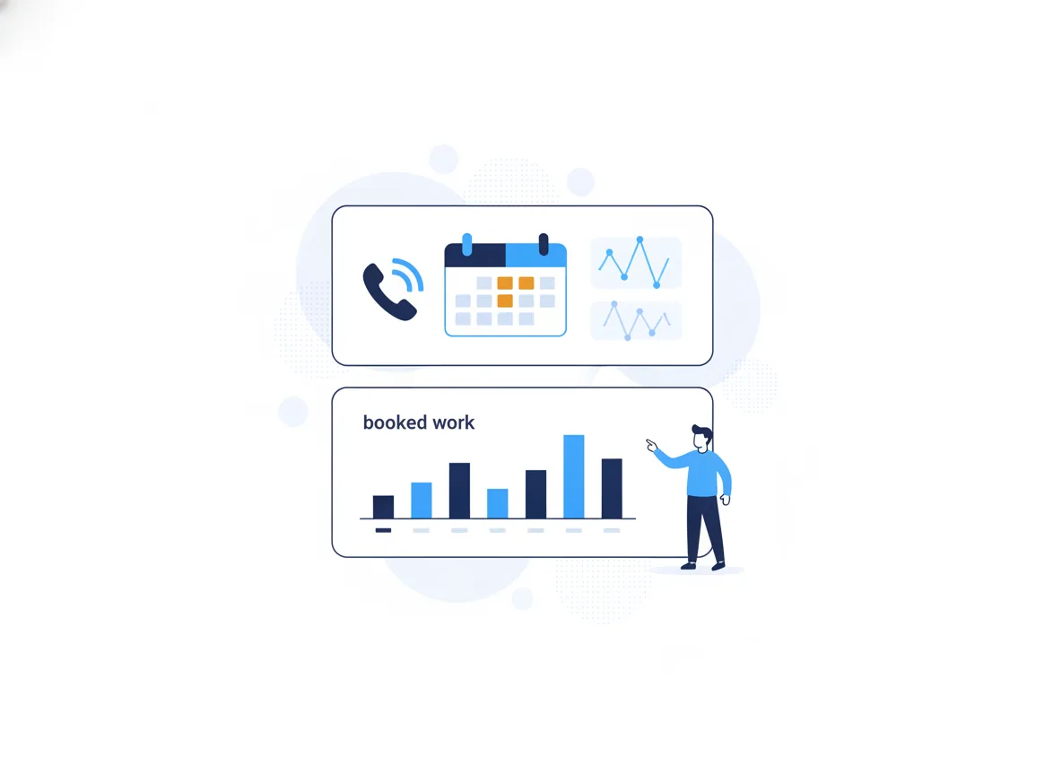 A dashboard where the headline metric is a booked appointment rather than impressions