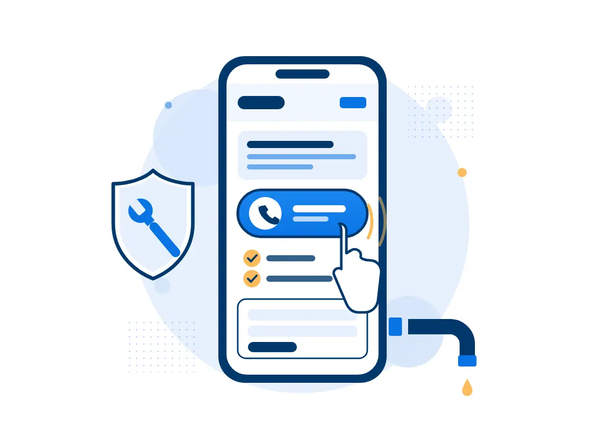 plumbing website on mobile with click to call button