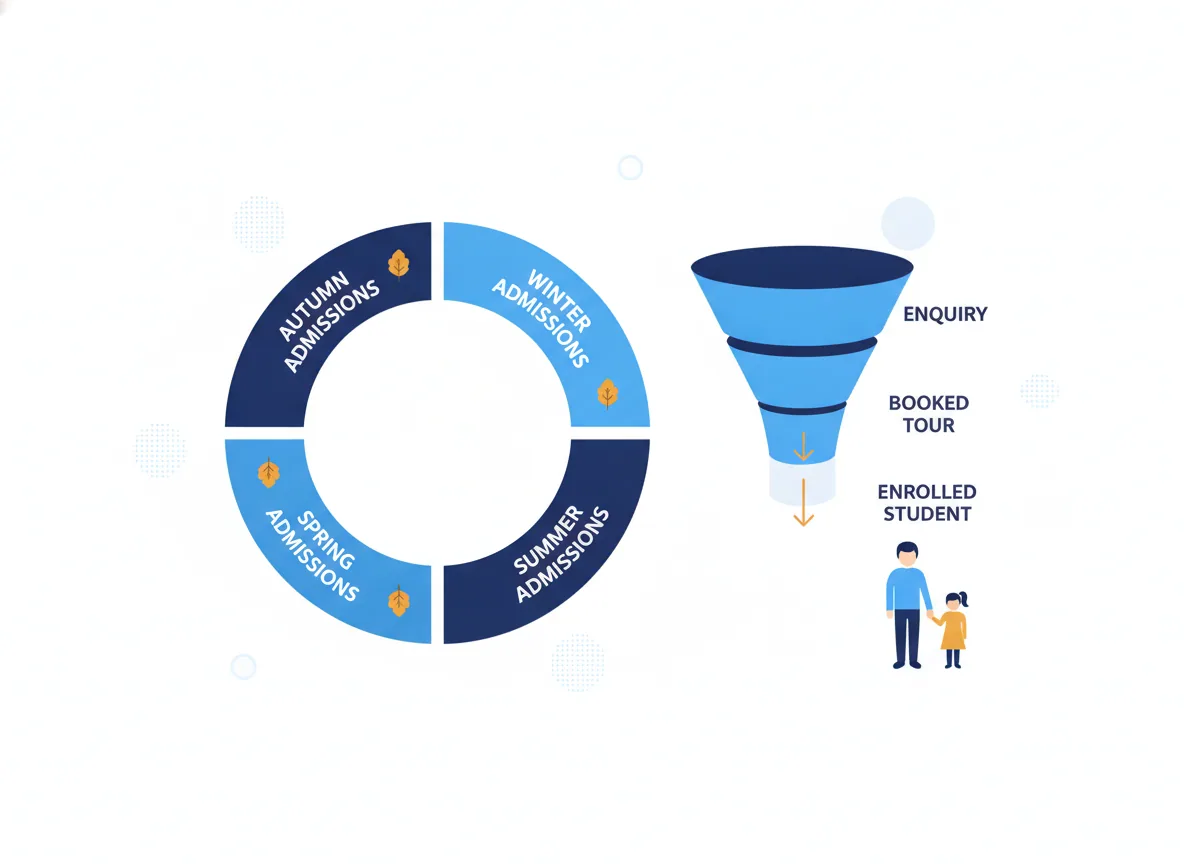 Education marketing — Campaigns run on the admissions calendar